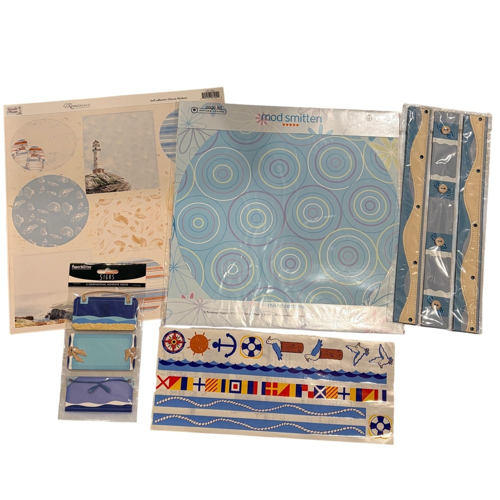 Coastal Scrapbooking Bundle Blue Nautical Coastal 12x12